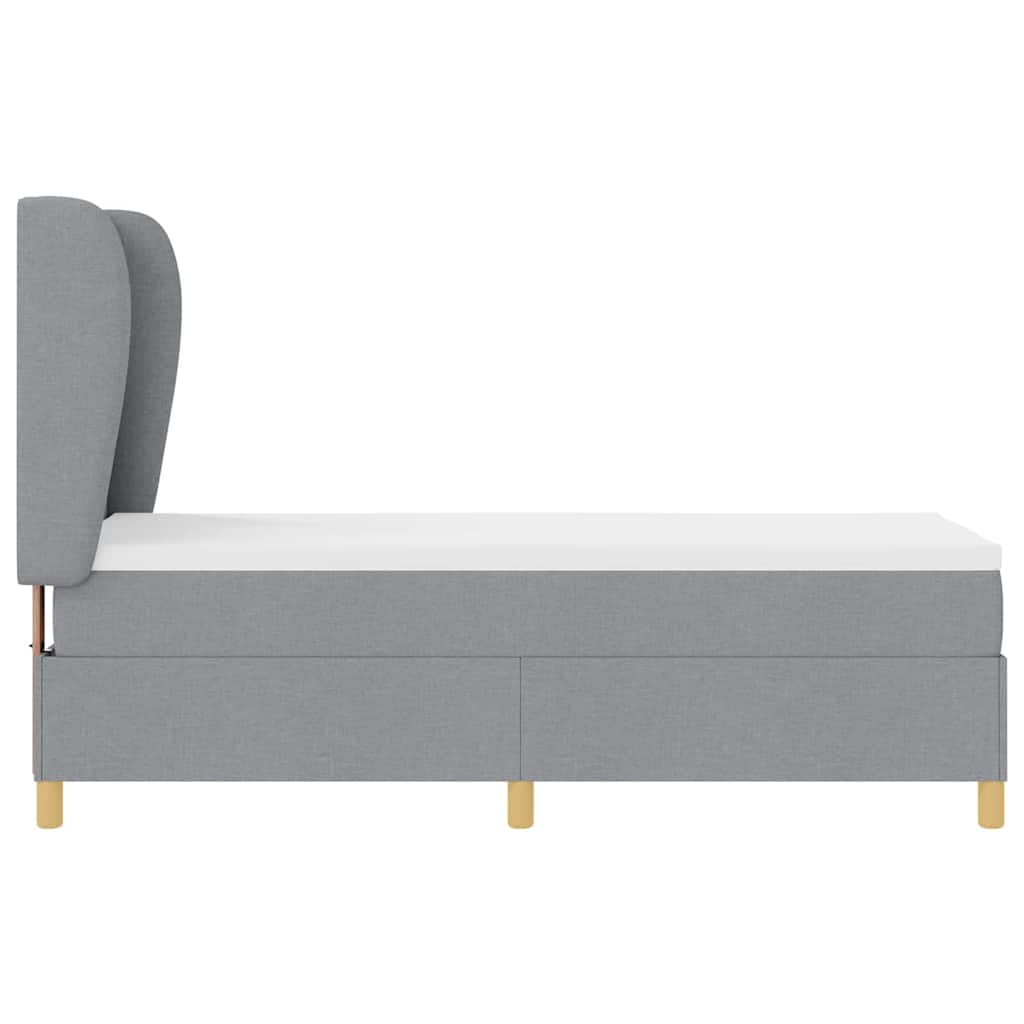 vidaXL Łóżko sprężynowe z materacem Jasnoszary 200 x 80 cm tkanina