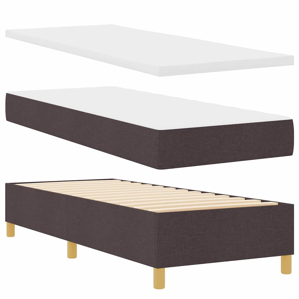 vidaXL Łóżko sprężynowe z poduszką Ciemny brąz 200 x 80 cm tkanina