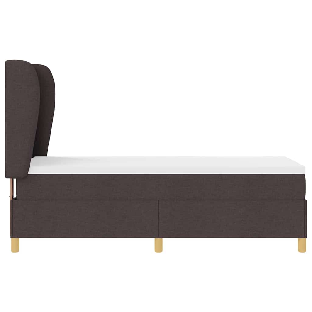 vidaXL Łóżko sprężynowe z poduszką Ciemny brąz 200 x 80 cm tkanina