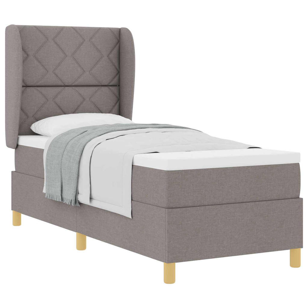 vidaXL Łóżko sprężynowe z materacem Ciemnoszary 200 x 80 cm tkanina