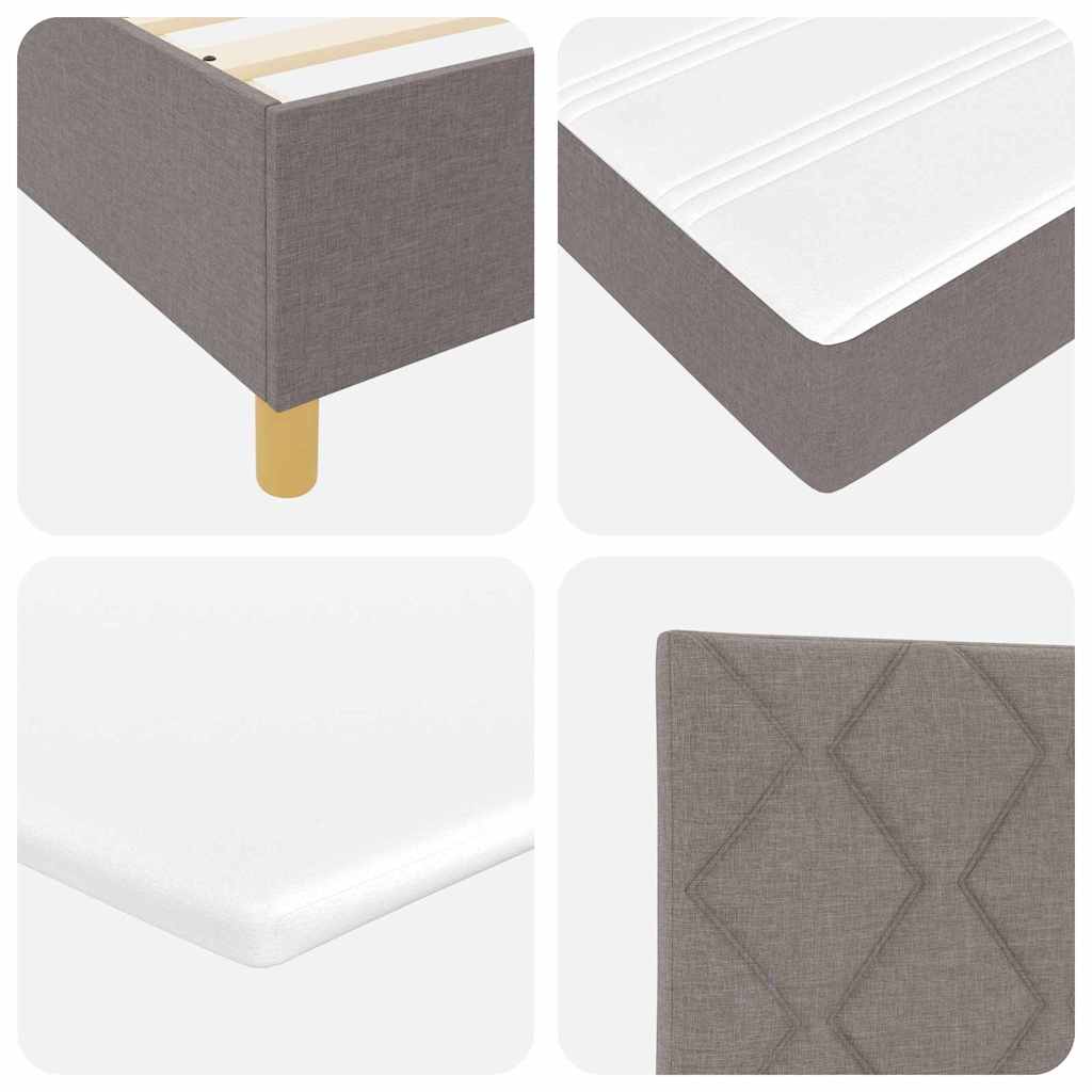 vidaXL Łóżko sprężynowe Z zagłówkiem Ciemnoszary 200 x 200 cm tkanina