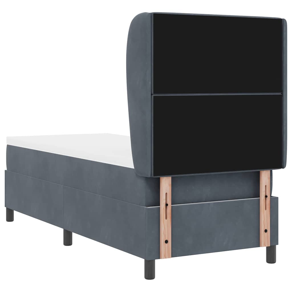 vidaXL Łóżko sprężynowe z materacem Ciemnoszary 200 x 80 cm Aksamit