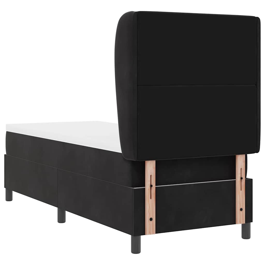 vidaXL Łóżko sprężynowe z materacem Czarny 200 x 80 cm Aksamit