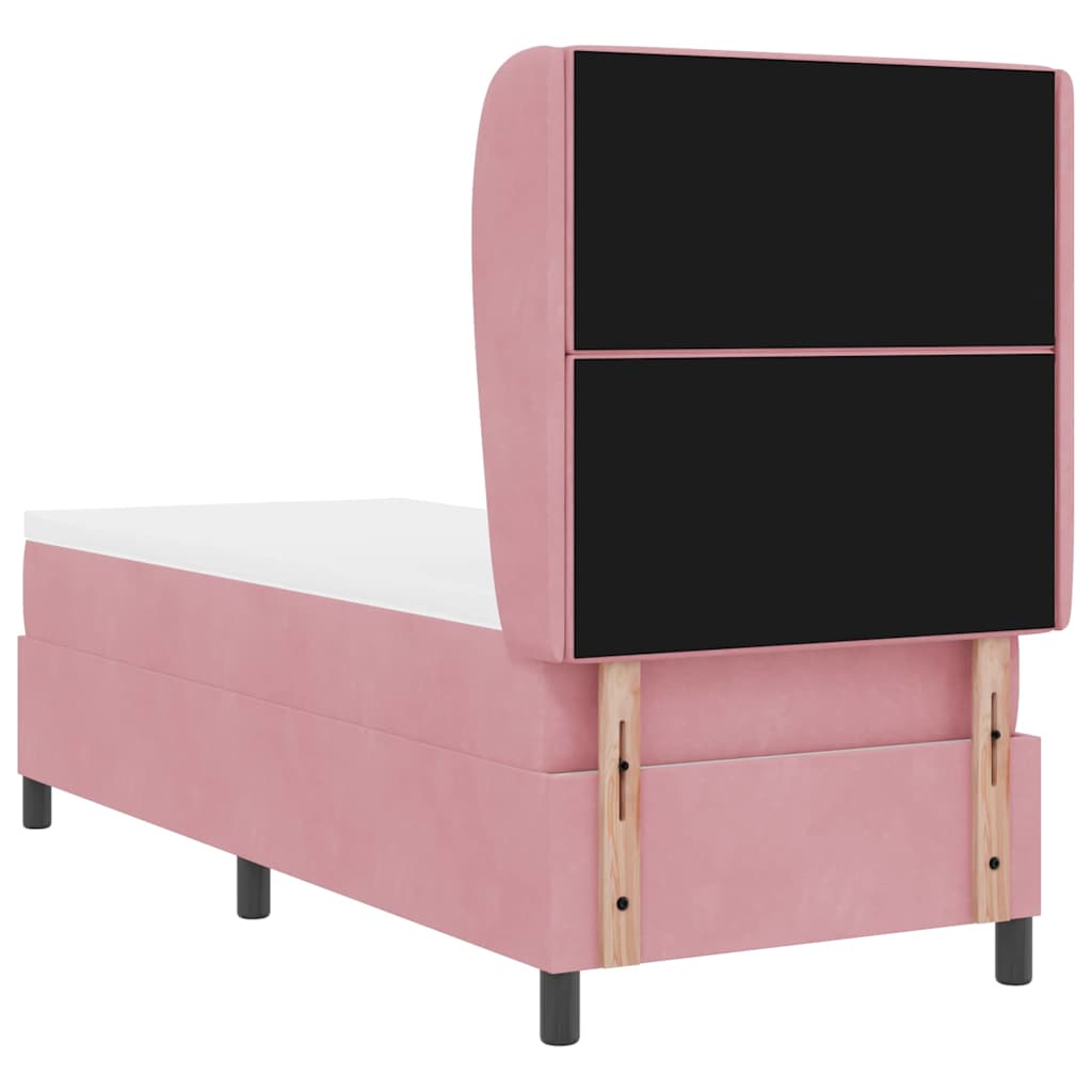 vidaXL Łóżko sprężynowe z materacem Różowy 200 x 80 cm Aksamit