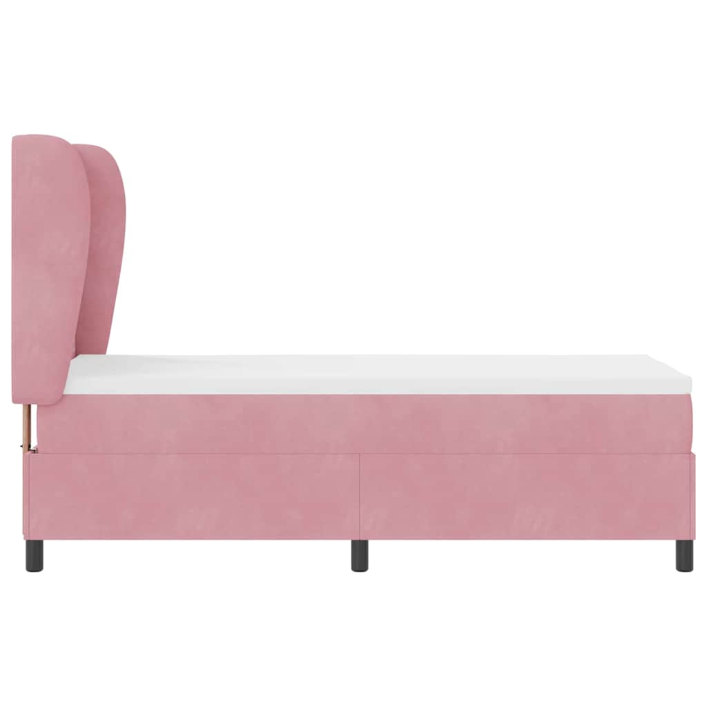 vidaXL Łóżko sprężynowe z materacem Różowy 200 x 80 cm Aksamit