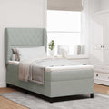 vidaXL Łóżko sprężynowe z materacem Jasnoszary 200 x 90 cm Aksamit