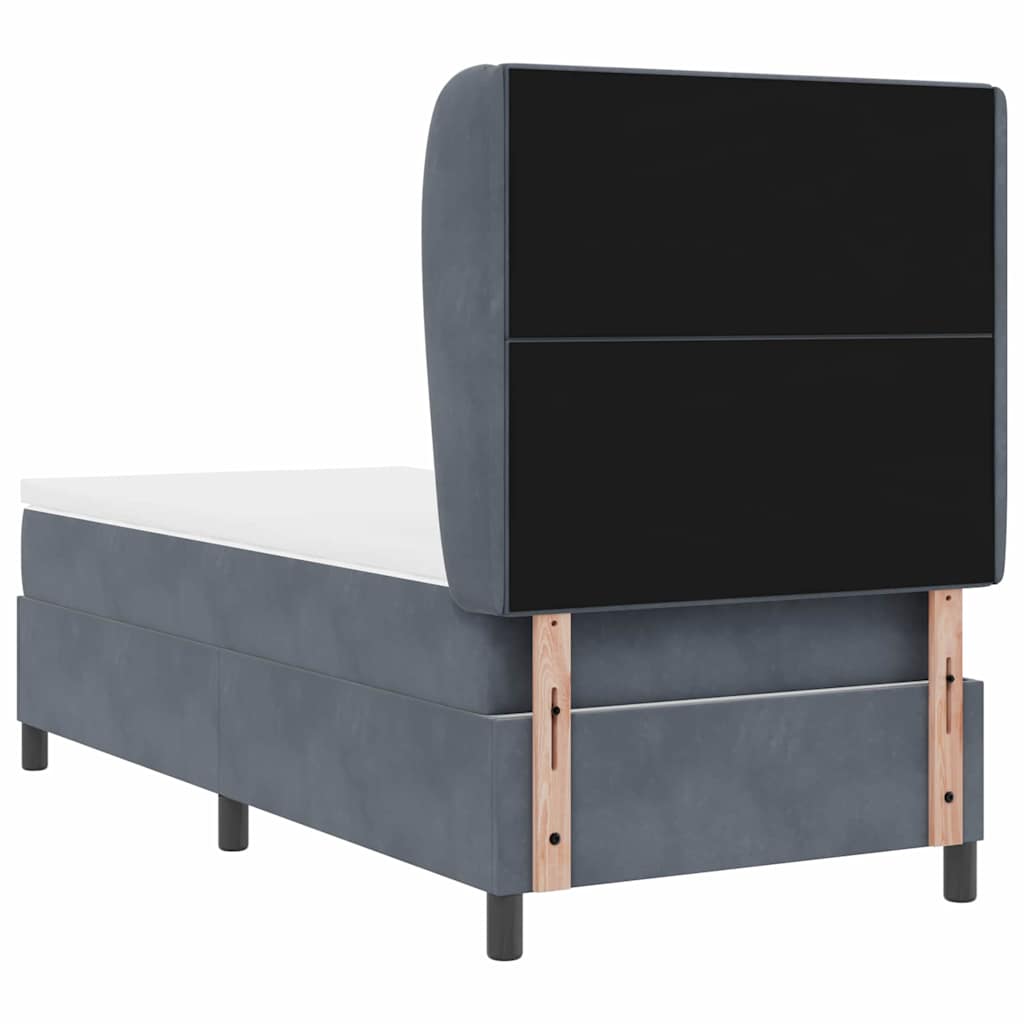 vidaXL Łóżko sprężynowe z materacem Ciemnoszary 200 x 90 cm Aksamit