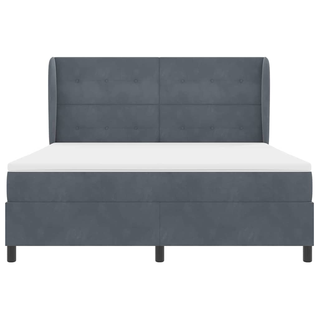 vidaXL Łóżko sprężynowe z materacem Ciemnoszary 200 x 180 cm Aksamit