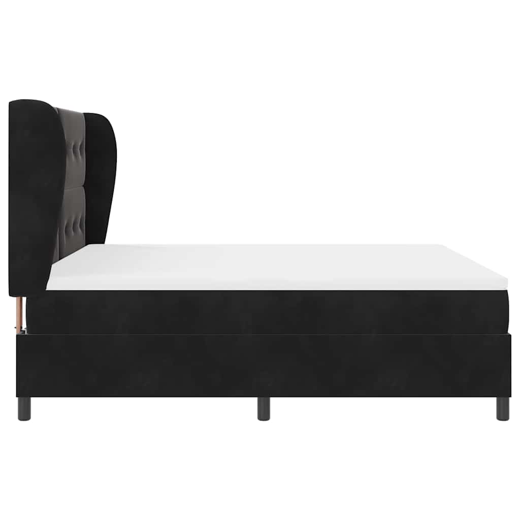 vidaXL Łóżko sprężynowe z materacem Czarny 200 x 180 cm Aksamit