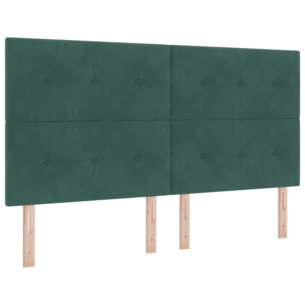 vidaXL Łóżko sprężynowe Ciemna zieleń 200 x 180 cm Aksamit