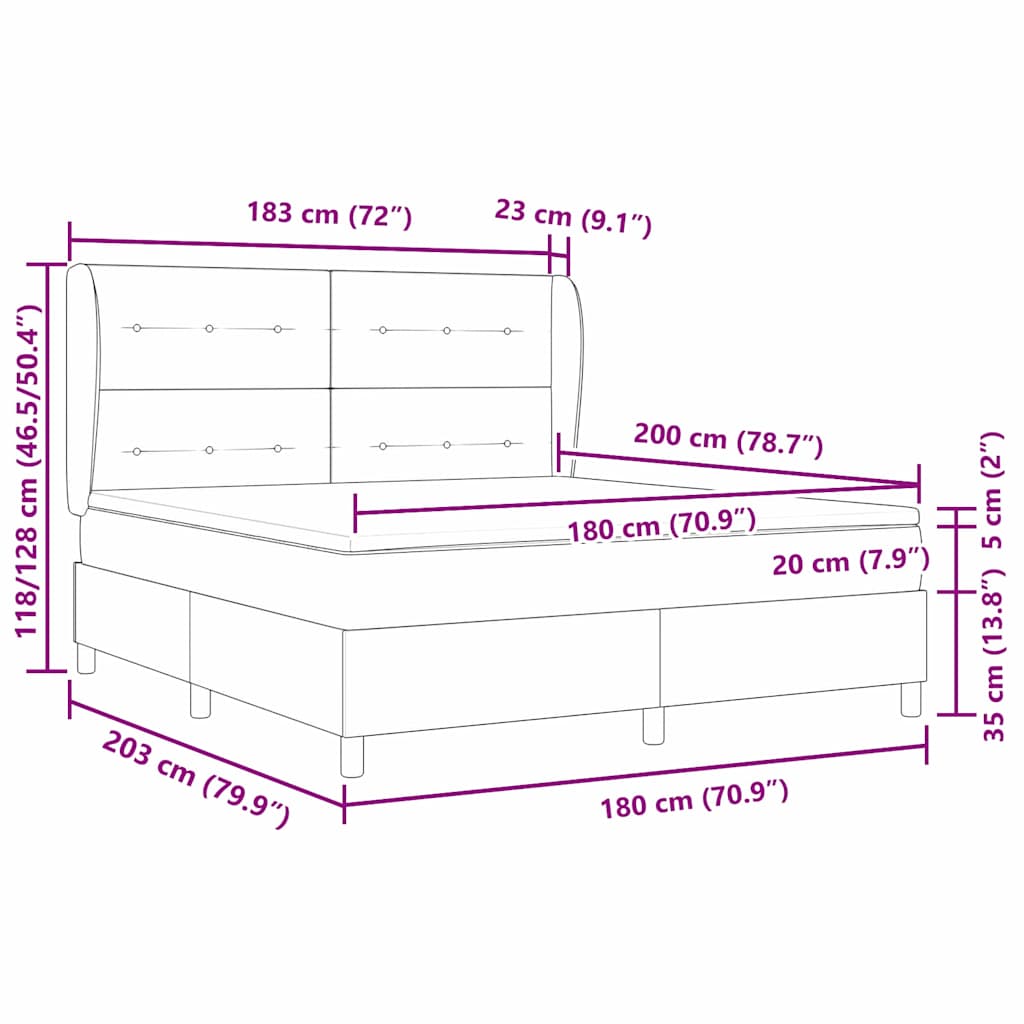 vidaXL Łóżko sprężynowe Ciemna zieleń 200 x 180 cm Aksamit