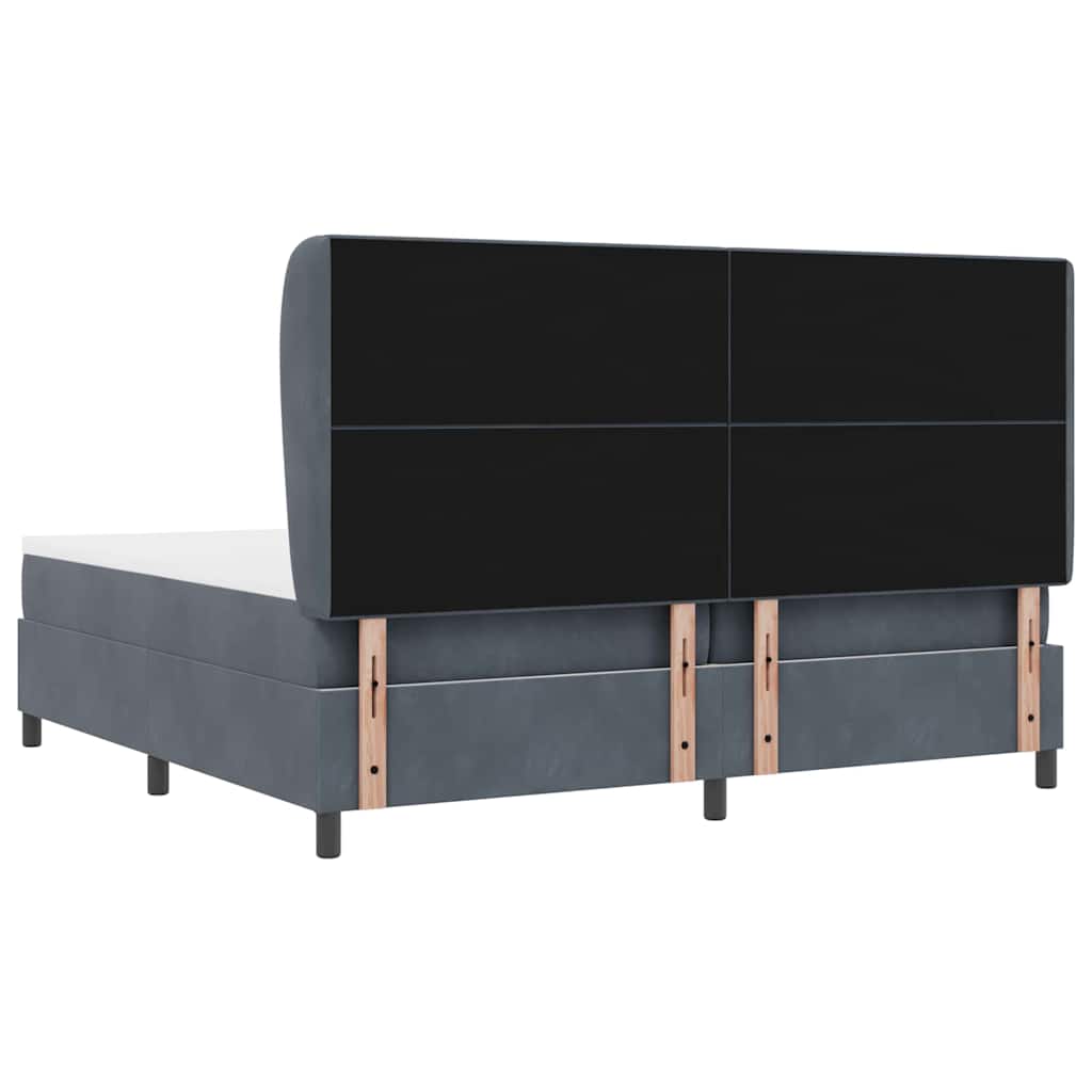 vidaXL Łóżko sprężynowe z materacem Ciemnoszary 200 x 200 cm Aksamit