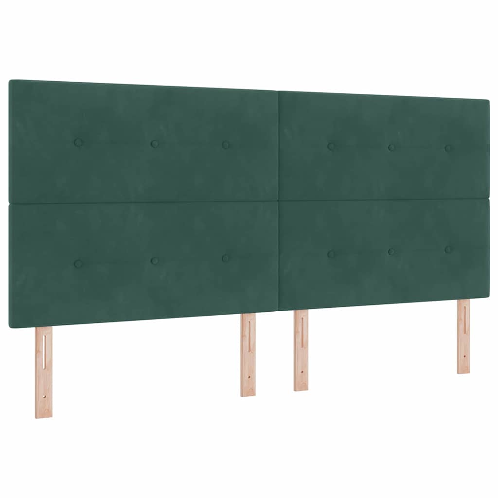 vidaXL Łóżko sprężynowe Ciemna zieleń 200 x 200 cm Aksamit