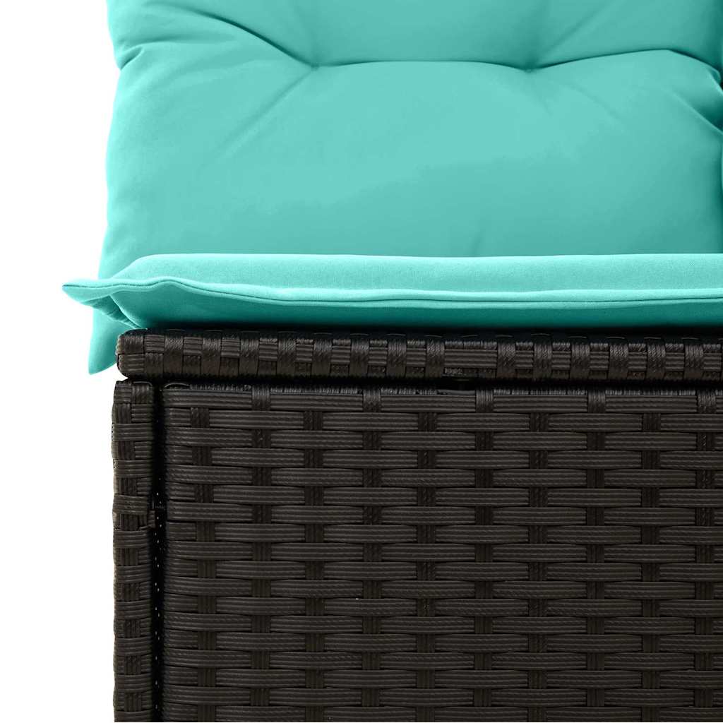 vidaXL Zestaw do jadalni w ogrodzie 11 pcs Czarny i Turkusowy
