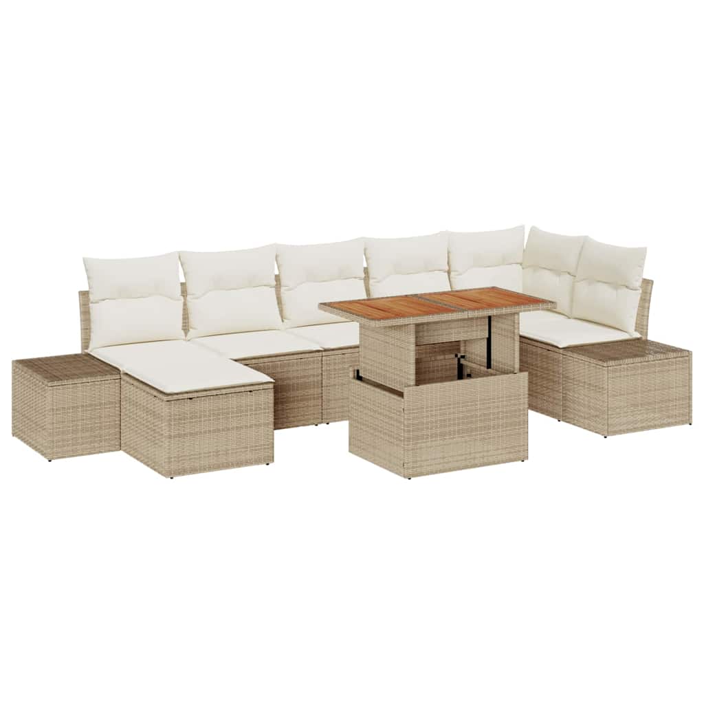 vidaXL Zestaw Sof na Ogród z poduszką 8 pcs Beżowy i kremowy