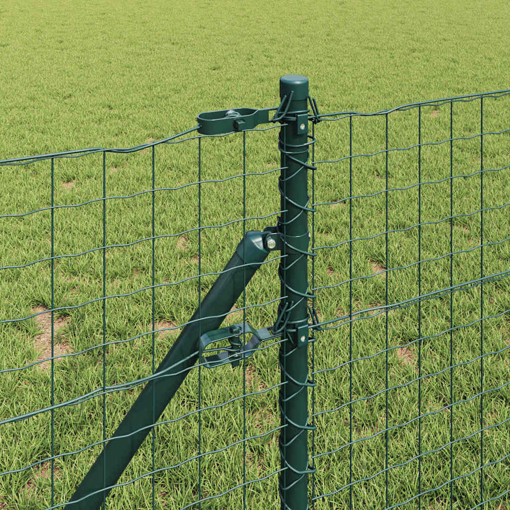 vidaXL Wbudowany słupek ogrodzeniowy 52 pcs zielony