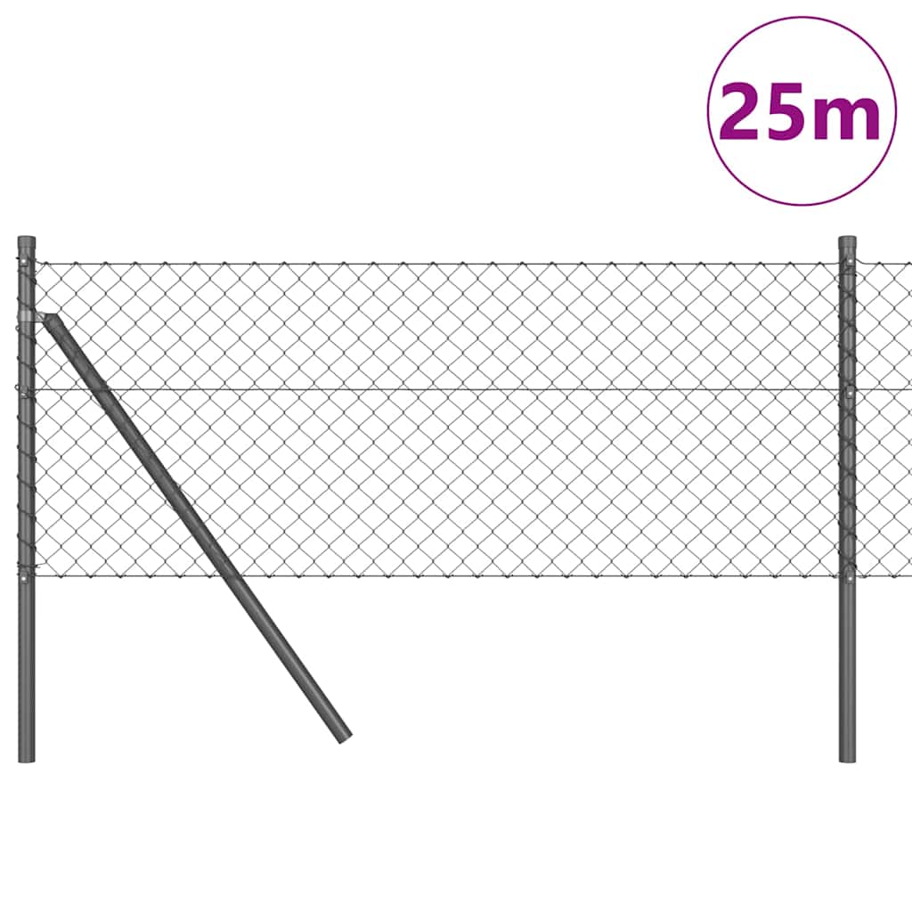 vidaXL Ogrodzenie spawane do mocowania w gruncie 25 x 0,8 m (S x W)