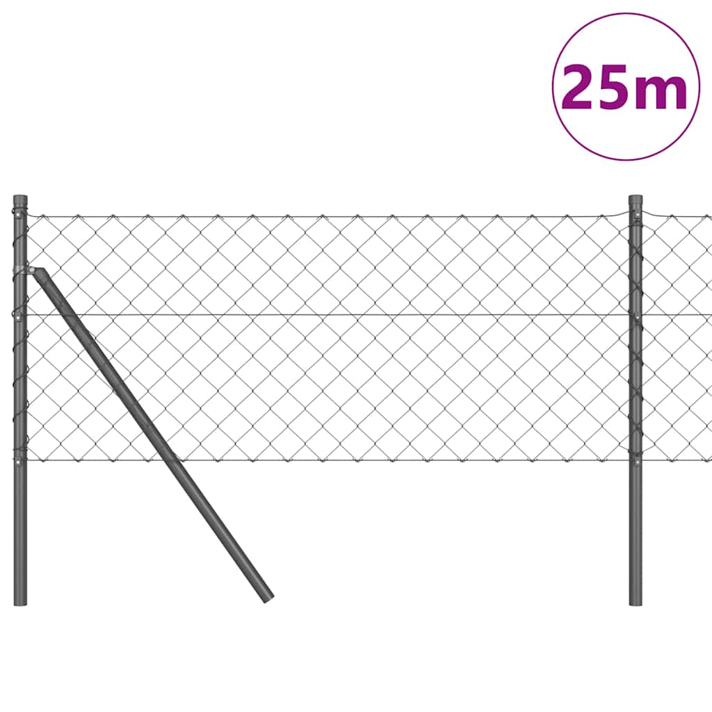 vidaXL Ogrodzenie spawane do mocowania w gruncie 25 x 0,8 m (S x W)