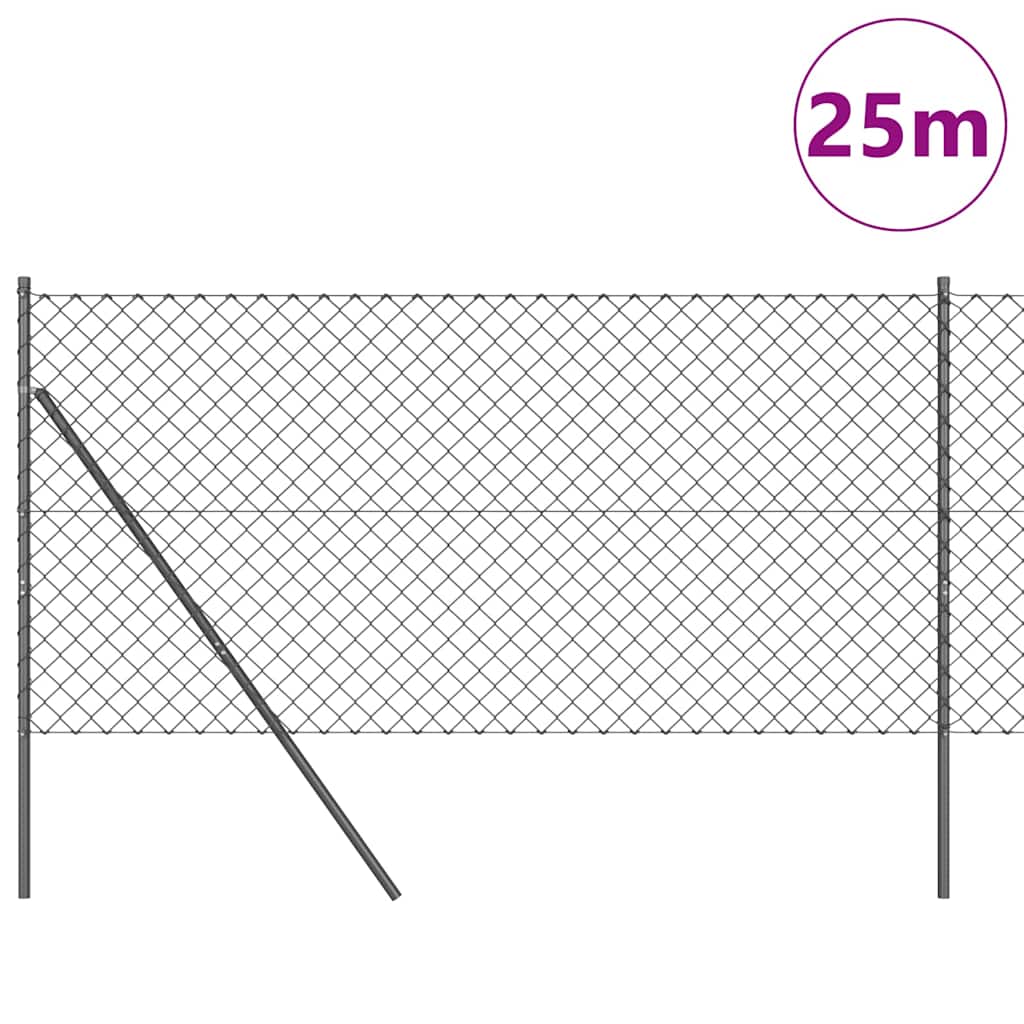 vidaXL Ogrodzenie spawane do mocowania w gruncie 25 x 1,2 m (S x W)