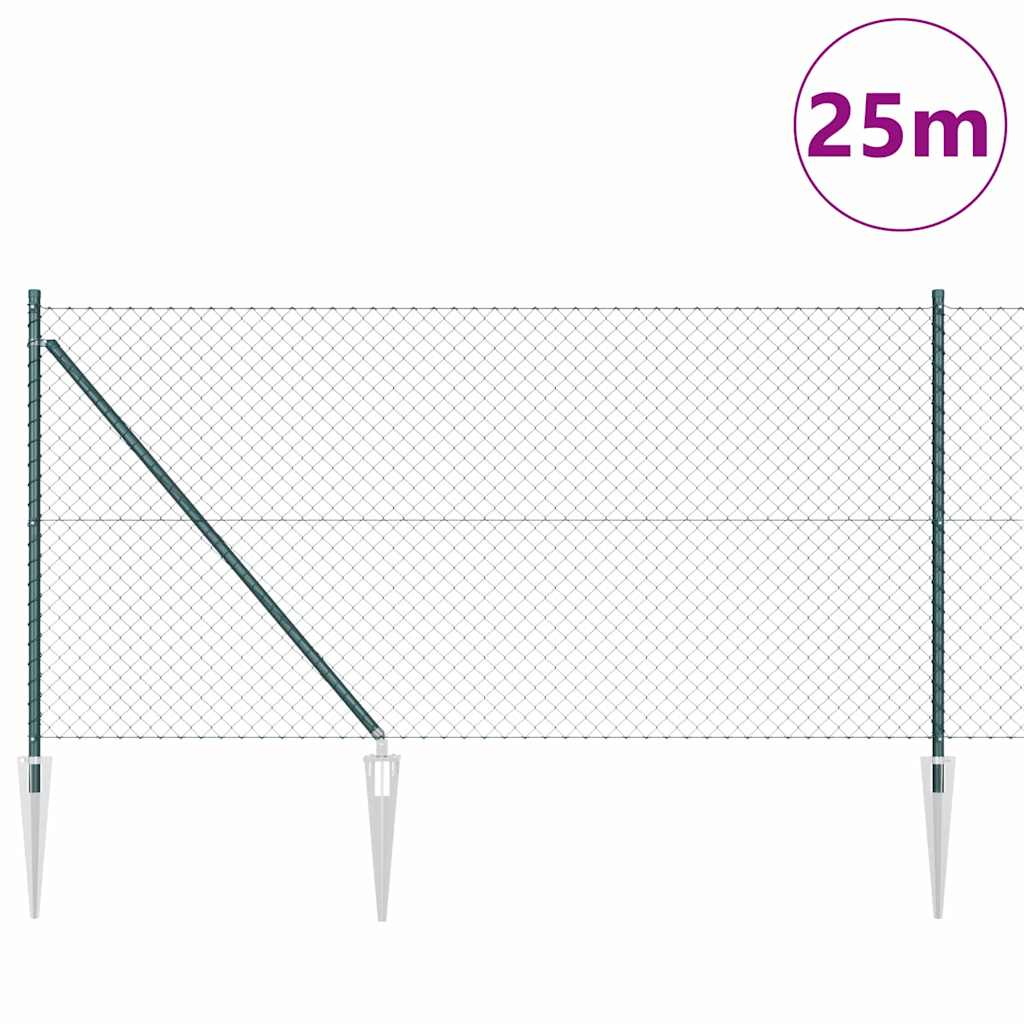 vidaXL Ogrodzenie z drutu spawanego z kolcami 25 x 1 m (S x W)