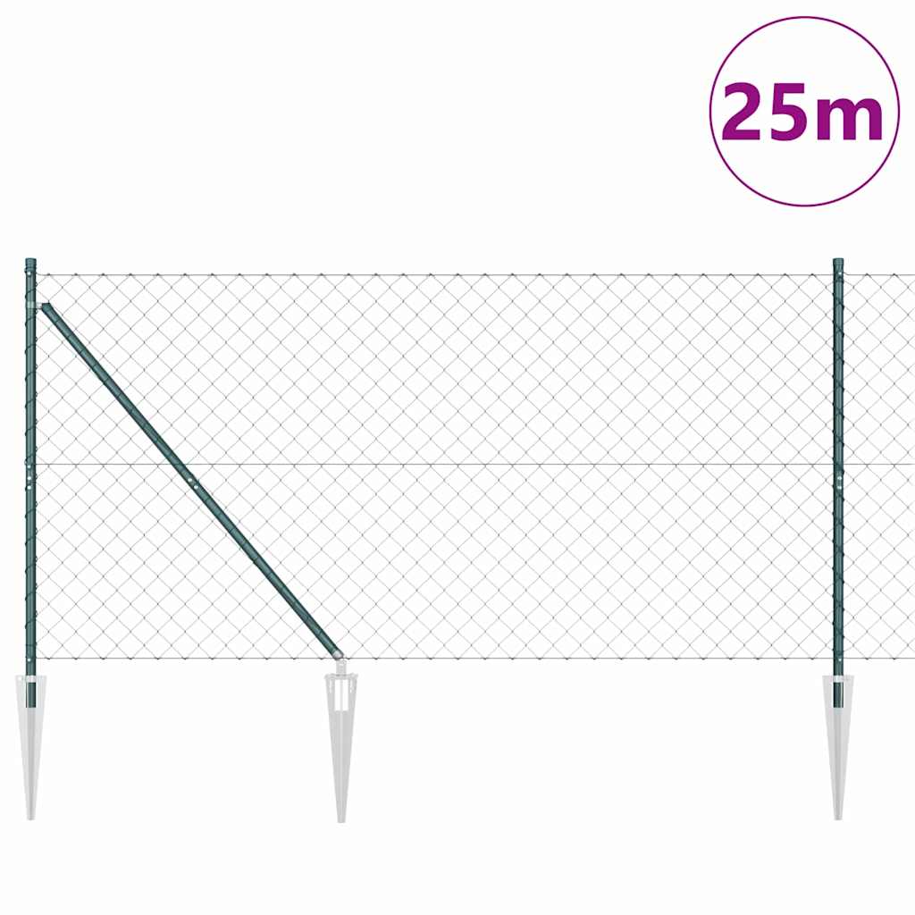 vidaXL Ogrodzenie z drutu spawanego z kolcami 25 x 1 m (S x W)