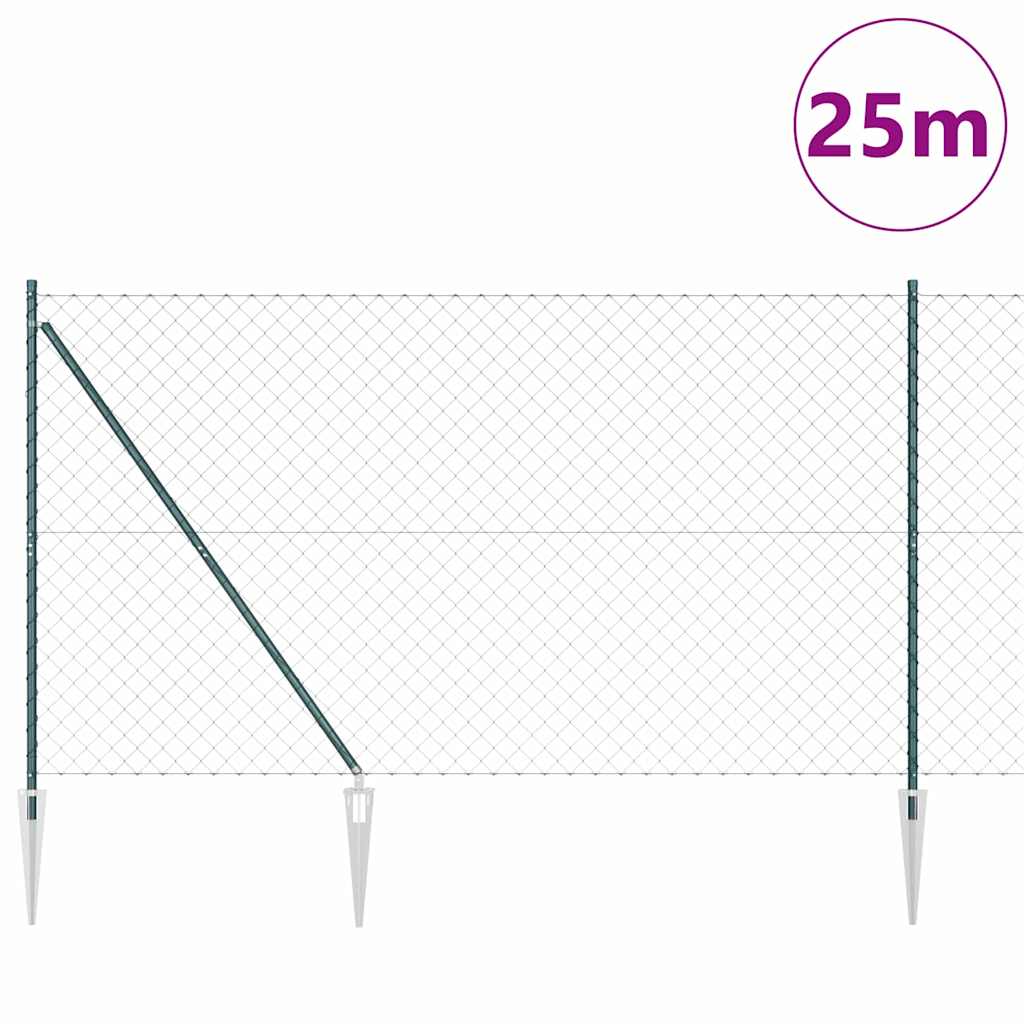 vidaXL Ogrodzenie z drutu spawanego z kolcami 25 x 1,5 m (S x W)