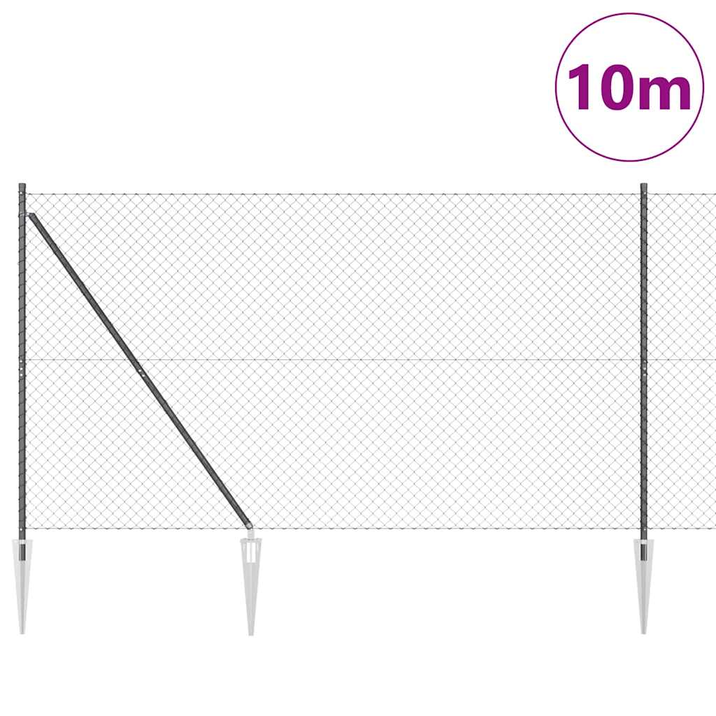 vidaXL Ogrodzenie z drutu spawanego z kolcami 10 x 1,5 m (S x W)