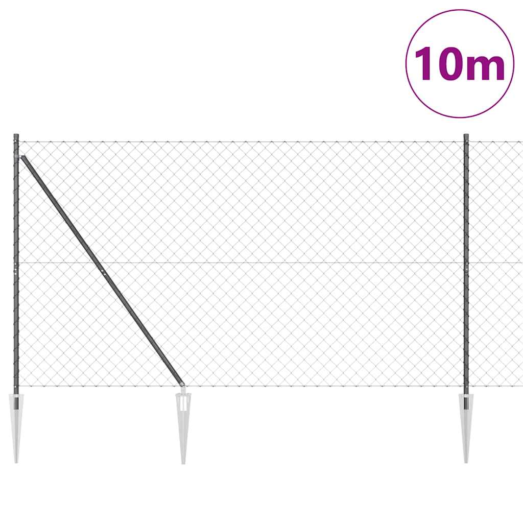 vidaXL Ogrodzenie z drutu spawanego z kolcami 10 x 1,5 m (S x W)
