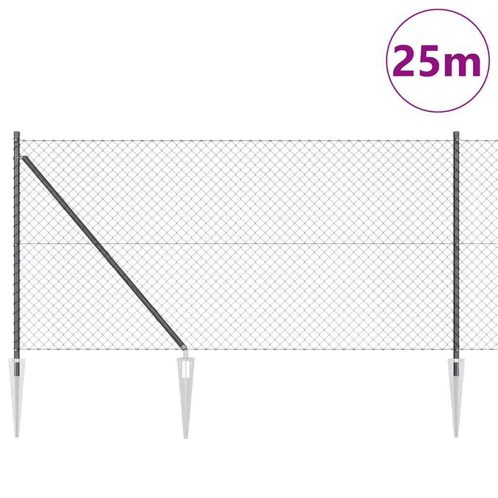 vidaXL Ogrodzenie z drutu spawanego z kolcami 25 x 1 m (S x W)