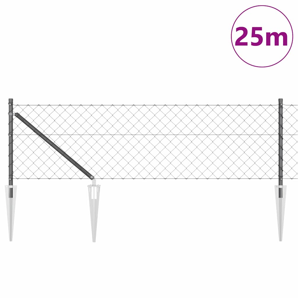 vidaXL Ogrodzenie z drutu spawanego z kolcami 25 x 0,8 m (S x W)