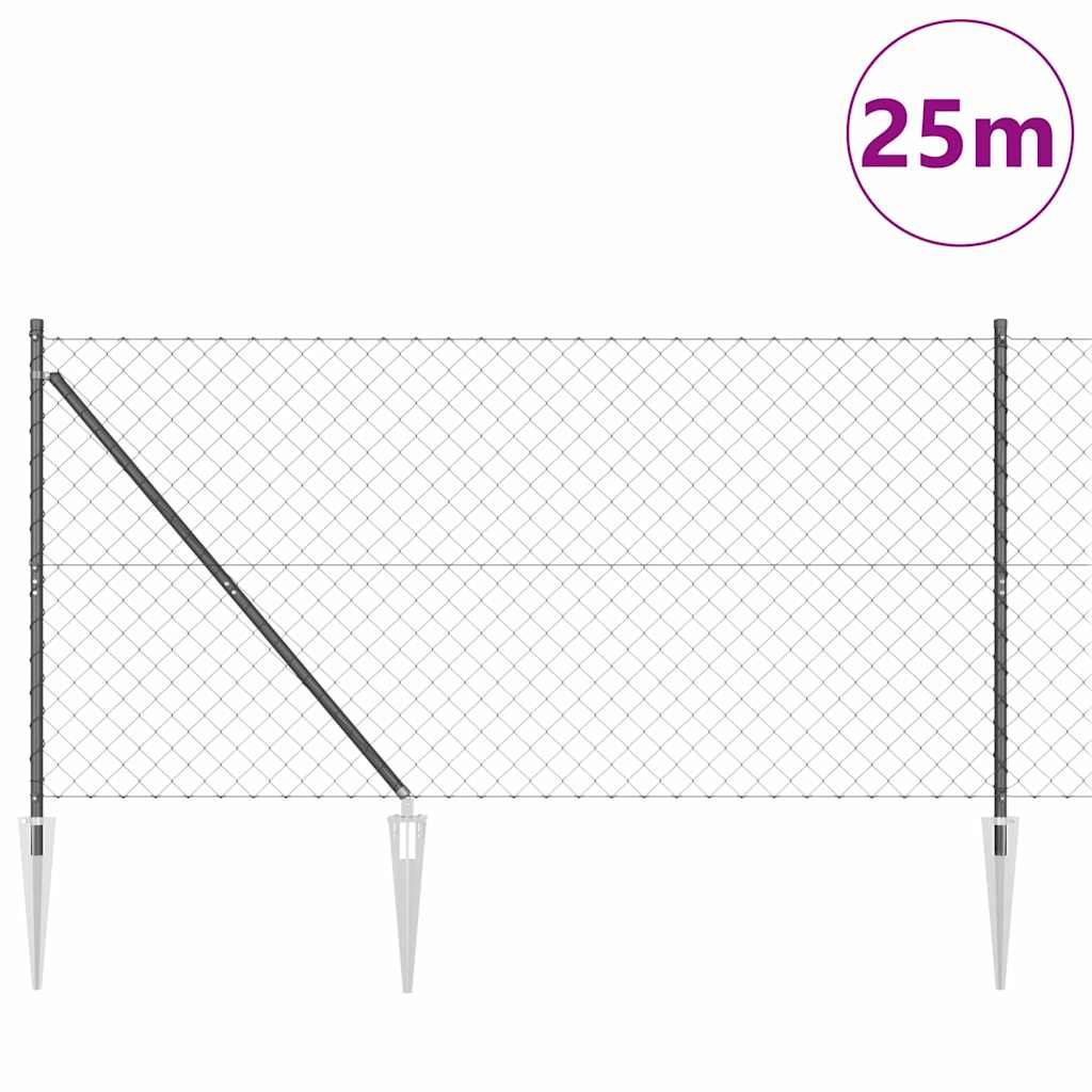 vidaXL Ogrodzenie z drutu spawanego z kolcami 25 x 1,4 m (S x W)