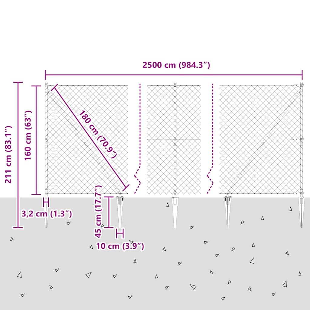 vidaXL Ogrodzenie z drutu spawanego z kolcami 25 x 1,6 m (S x W)