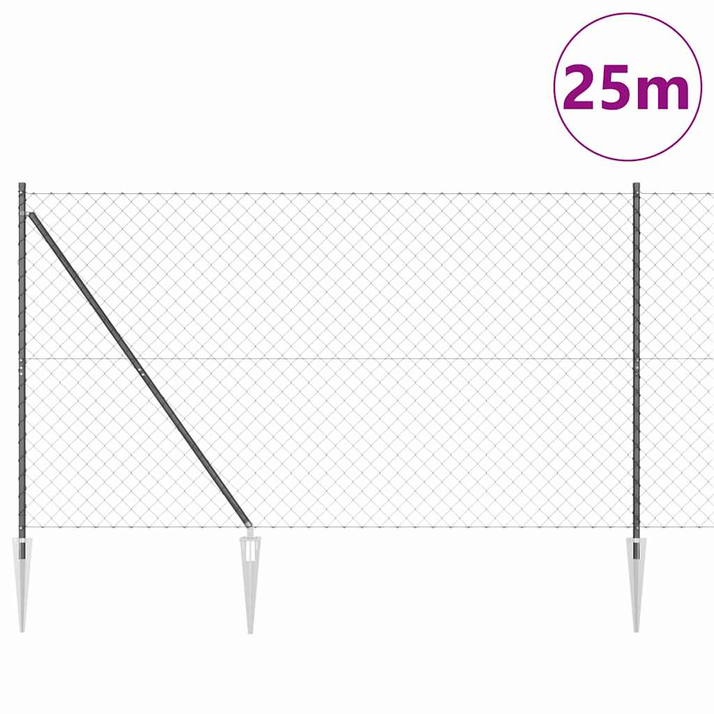 vidaXL Ogrodzenie z drutu spawanego z kolcami 25 x 1,6 m (S x W)
