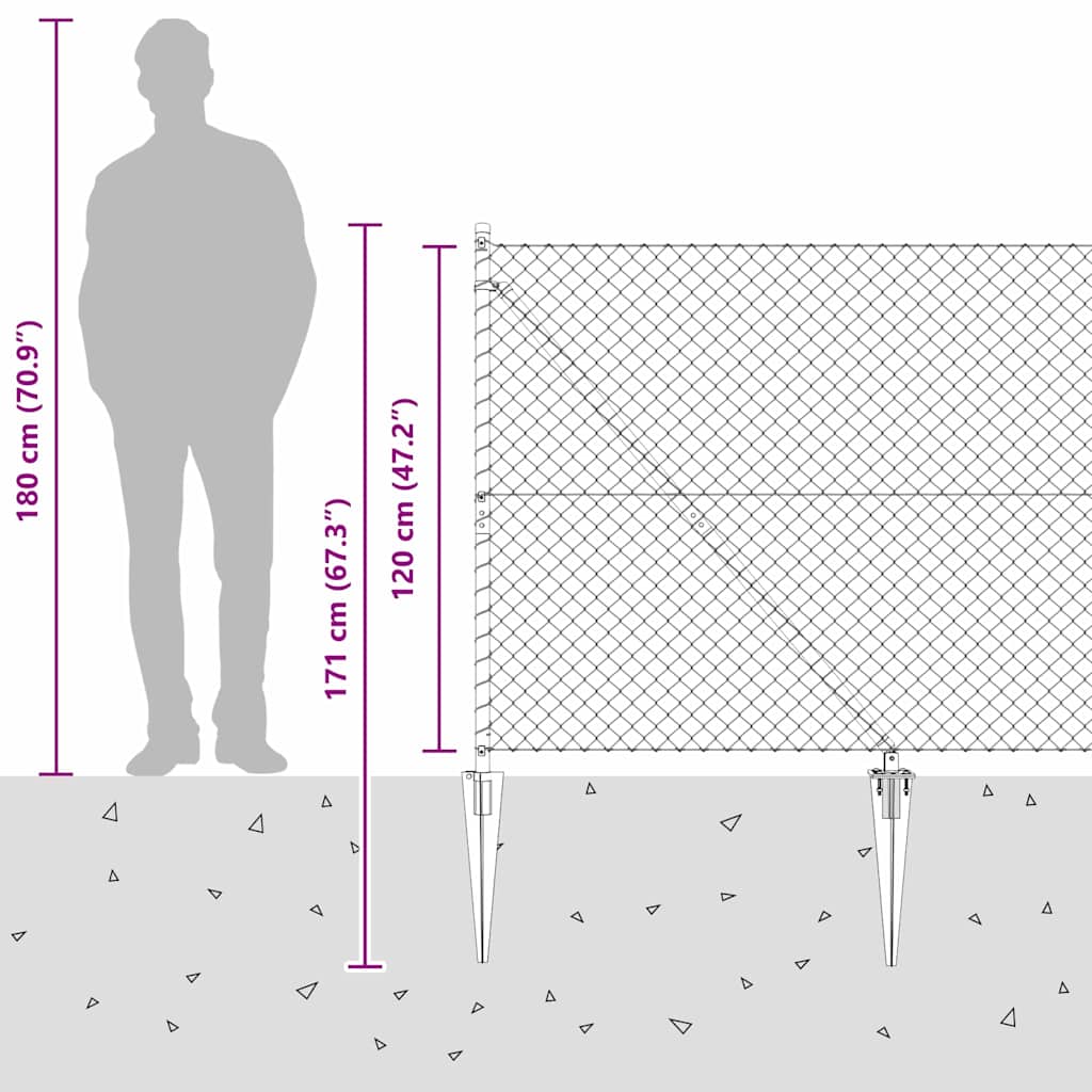 vidaXL Ogrodzenie z drutu spawanego z kolcami 10 x 1,2 m (S x W)