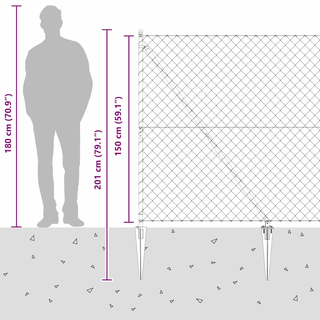 vidaXL Ogrodzenie z drutu spawanego z kolcami 10 x 1,5 m (S x W)