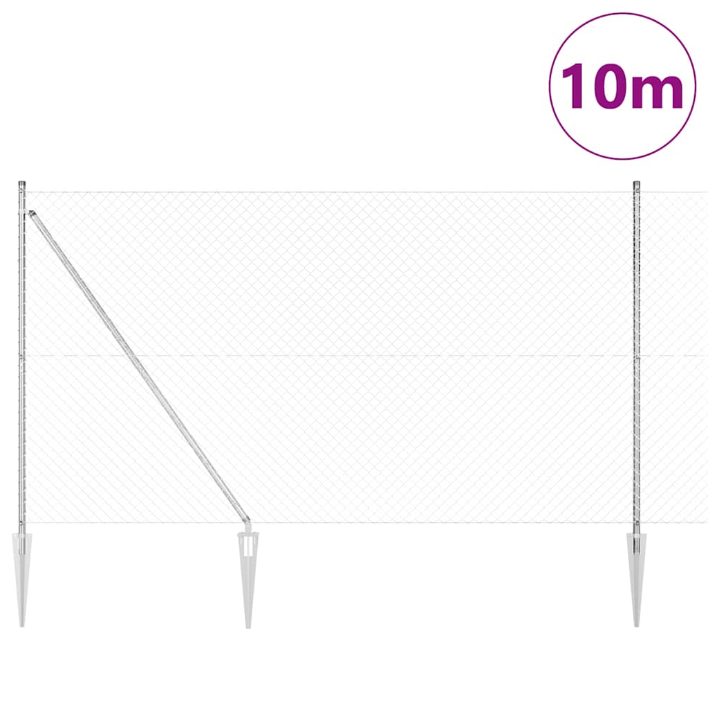 vidaXL Ogrodzenie z drutu spawanego z kolcami 10 x 1,5 m (S x W)