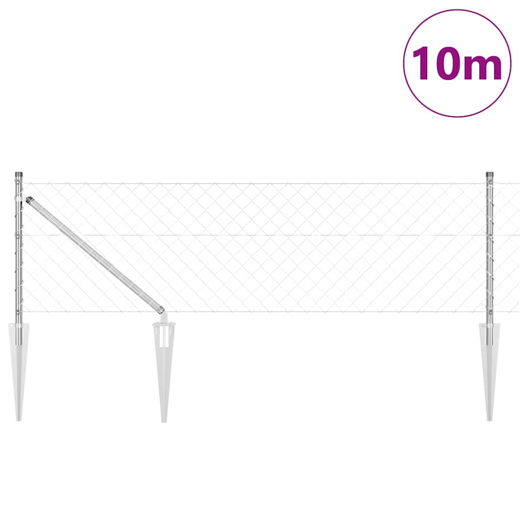 vidaXL Ogrodzenie z drutu spawanego z kolcami 10 x 0,6 m (S x W)