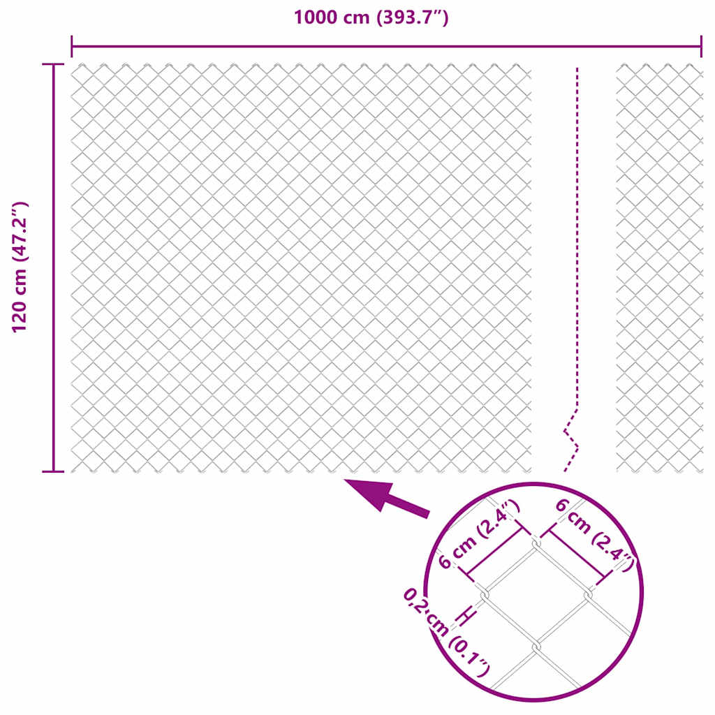 vidaXL Ogrodzenie z drutu spawanego z kolcami 10 x 1,2 m (S x W)