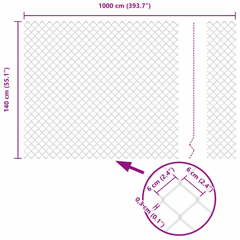 vidaXL Ogrodzenie z drutu spawanego z kolcami 10 x 1,4 m (S x W)