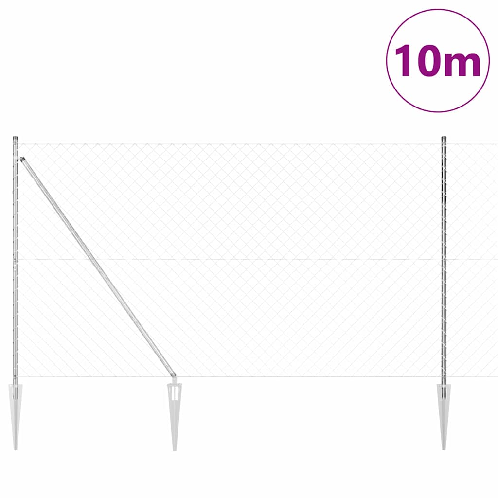 vidaXL Ogrodzenie z drutu spawanego z kolcami 10 x 1,5 m (S x W)