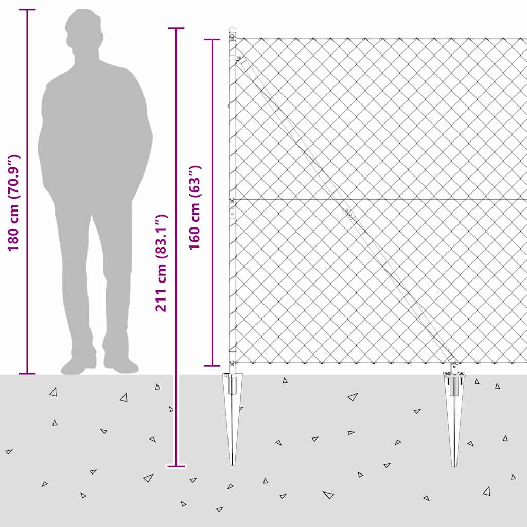 vidaXL Ogrodzenie z drutu spawanego z kolcami 10 x 1,6 m (S x W)