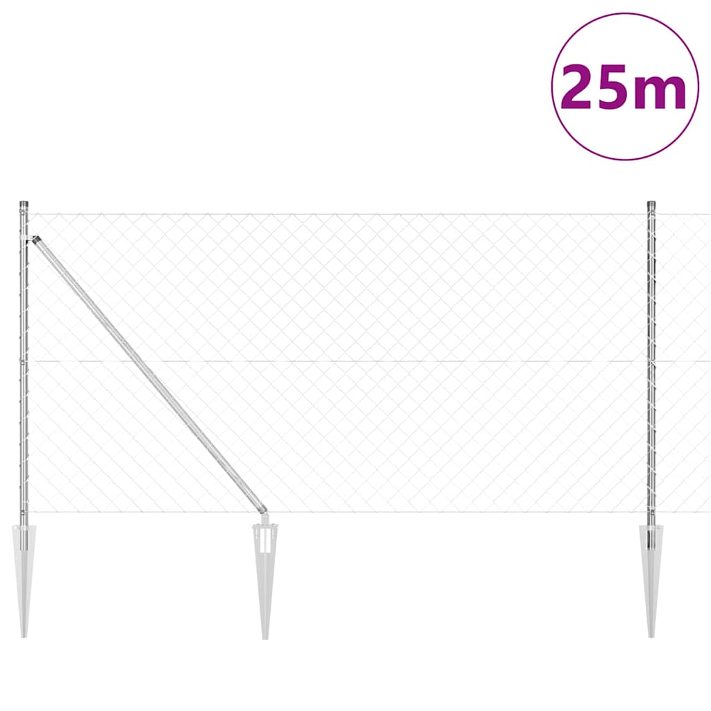 vidaXL Ogrodzenie z drutu spawanego z kolcami 25 x 1 m (S x W)