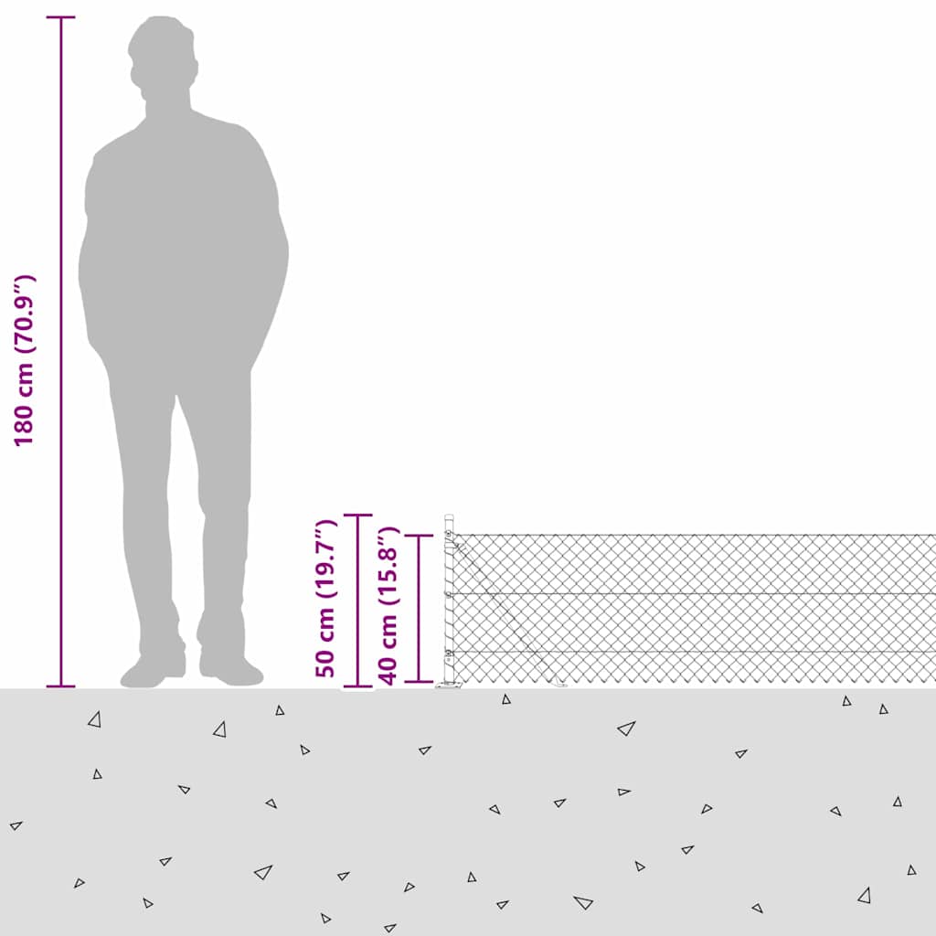 vidaXL Ogrodzenie z drutu spawanego z betonową podstawą