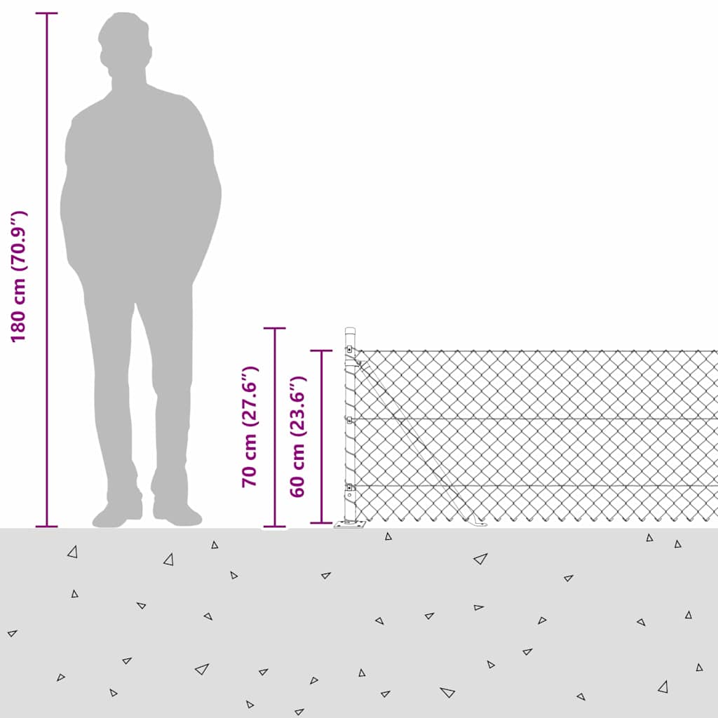 vidaXL Ogrodzenie z drutu spawanego z betonową podstawą