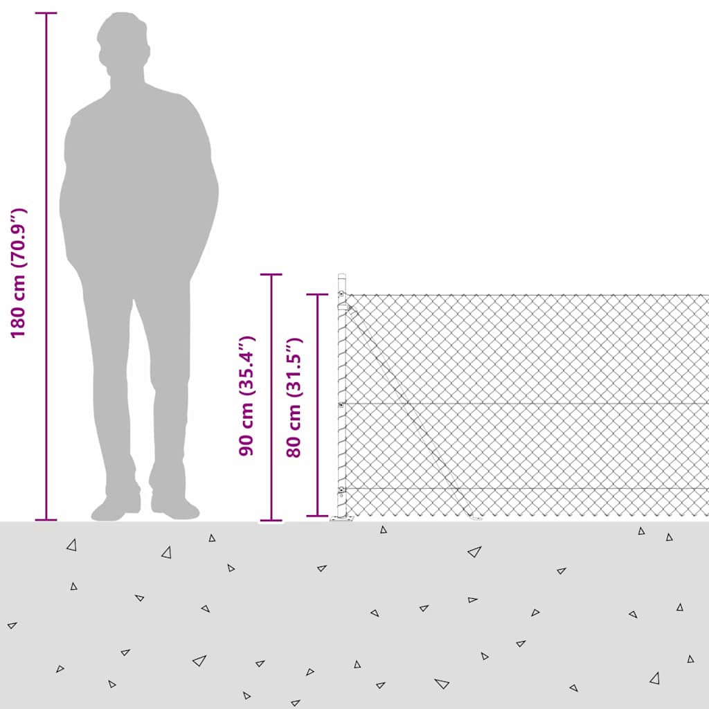vidaXL Ogrodzenie z drutu spawanego z betonową podstawą