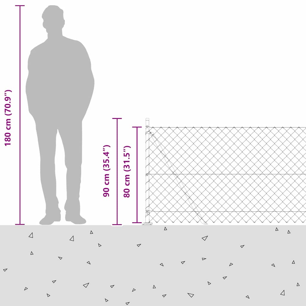 vidaXL Ogrodzenie z drutu spawanego z betonową podstawą