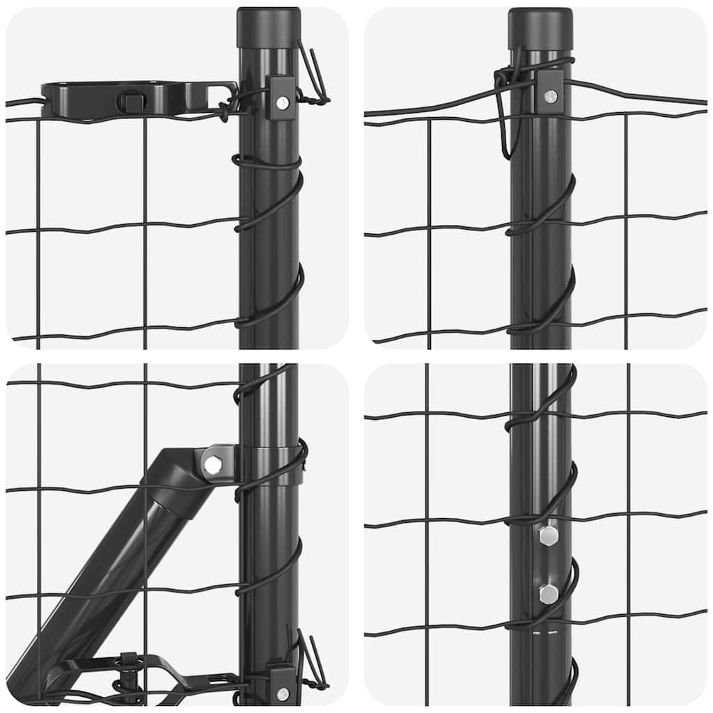 vidaXL Ogrodzenie spawane do mocowania w gruncie 10 x 1 m (S x W)