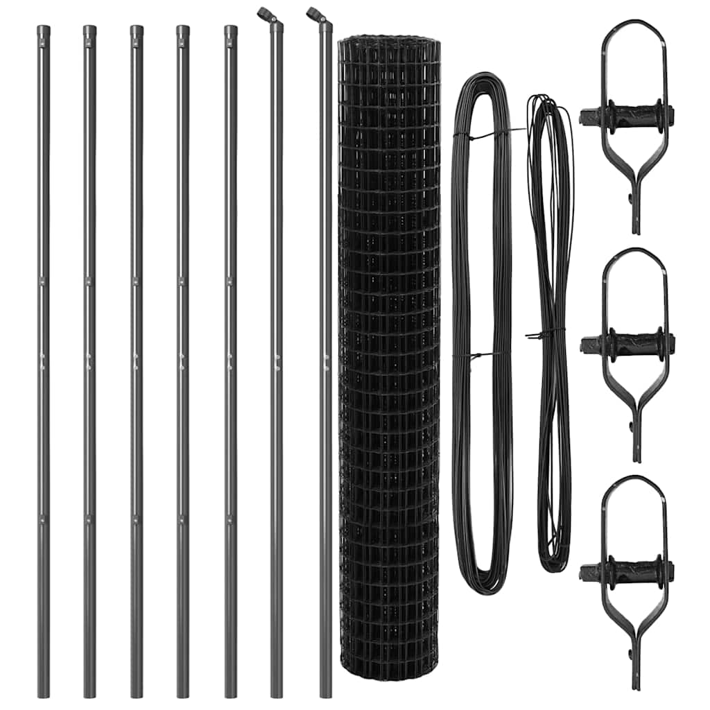 vidaXL Ogrodzenie spawane do mocowania w gruncie 10 x 1,6 m (S x W)