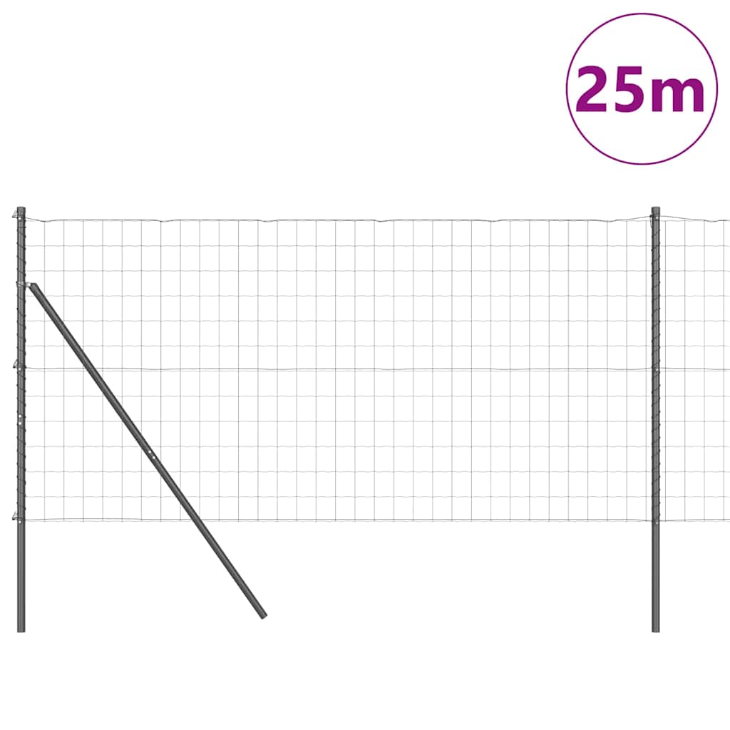 vidaXL Ogrodzenie spawane do mocowania w gruncie 25 x 1,2 m (S x W)