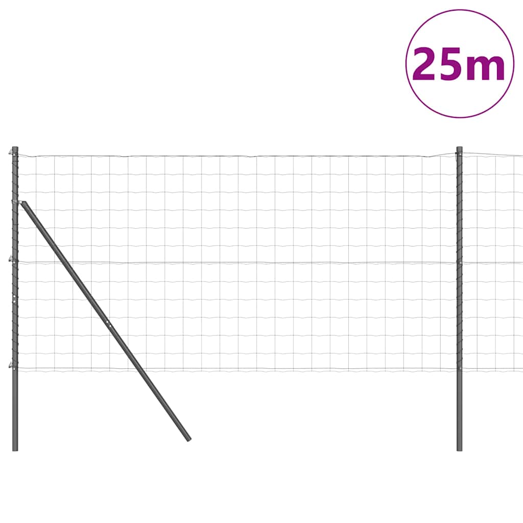 vidaXL Ogrodzenie spawane do mocowania w gruncie 25 x 1 m (S x W)